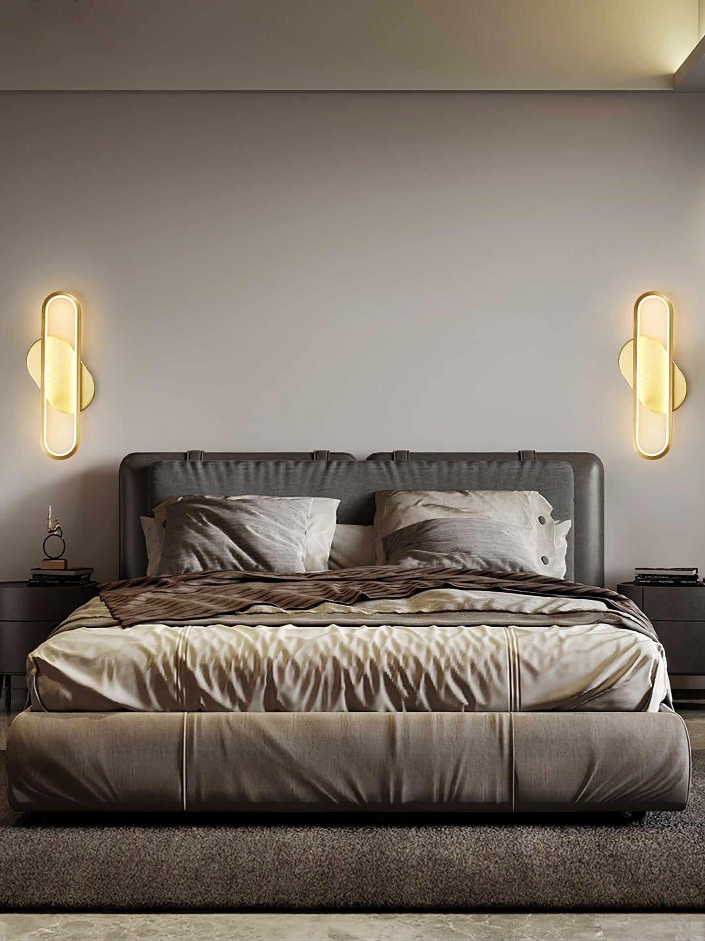 Long Ova Wall Lamp | Brass & Silicone | White
