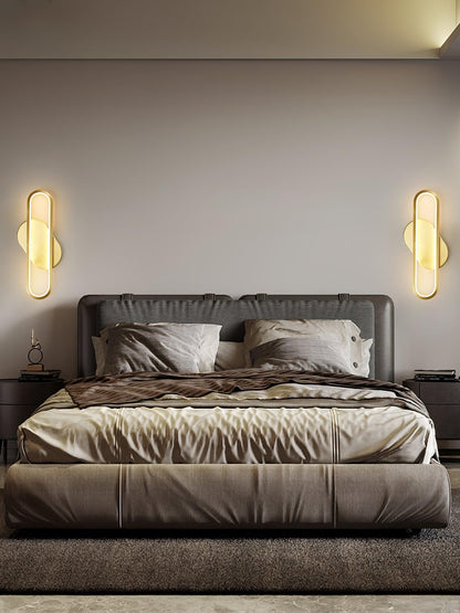 Long Ova Wall Lamp | Brass & Silicone | White