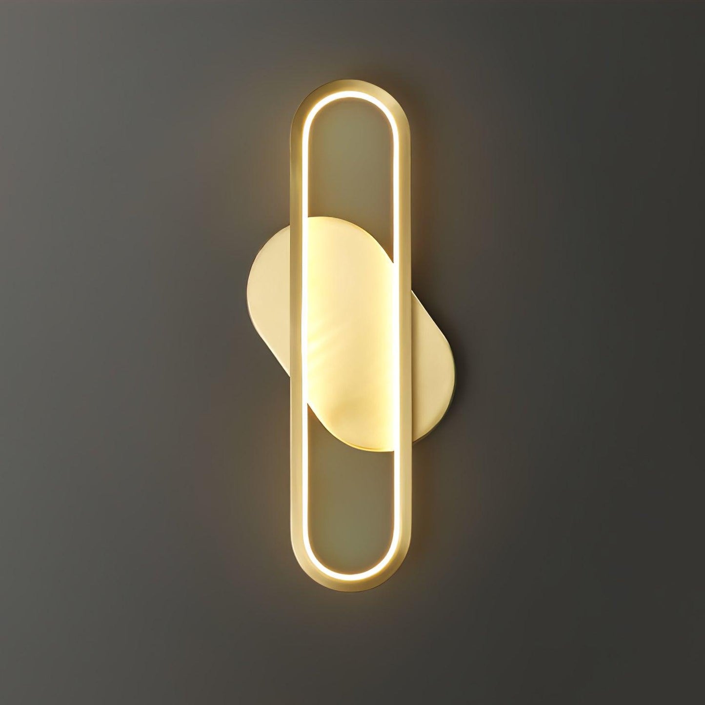Long Ova Wall Lamp | Brass & Silicone | White