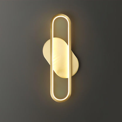 Long Ova Wall Lamp | Brass & Silicone | White