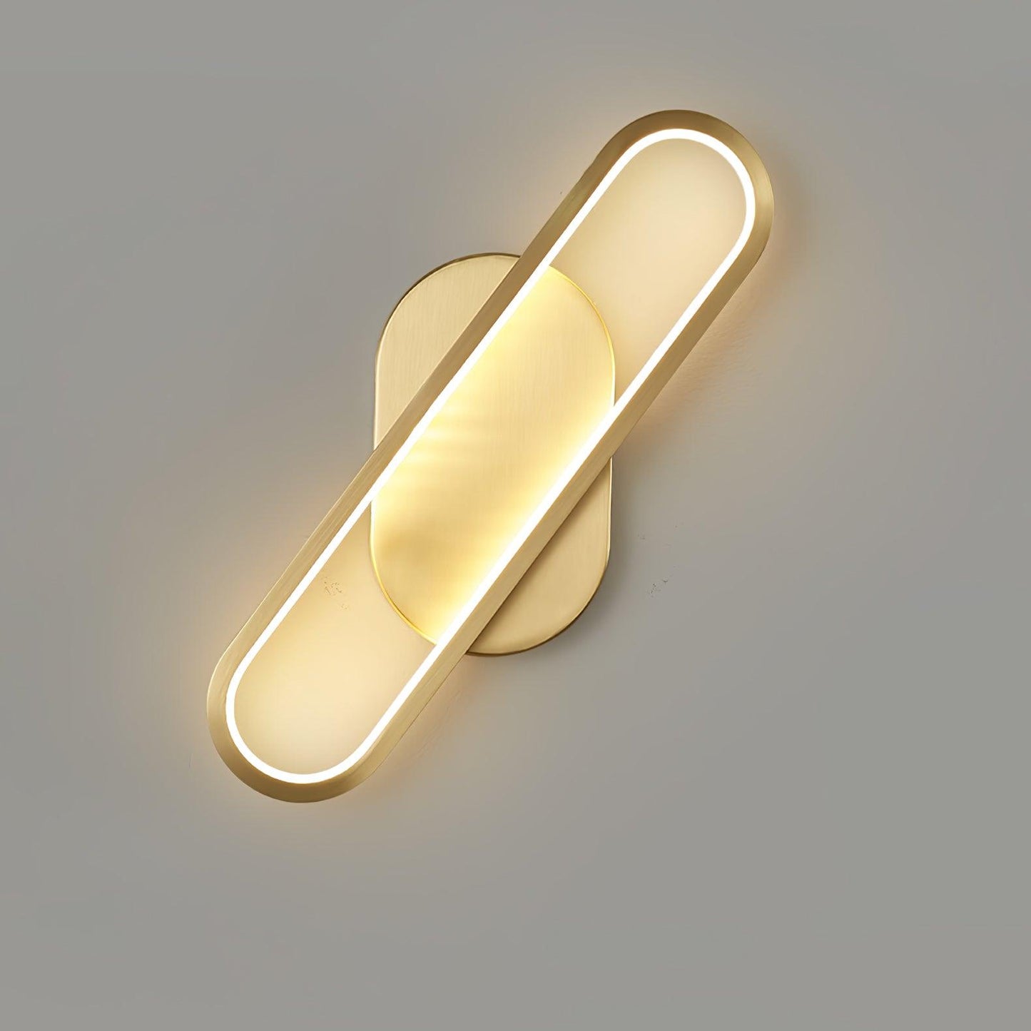 Long Ova Wall Lamp | Brass & Silicone | White