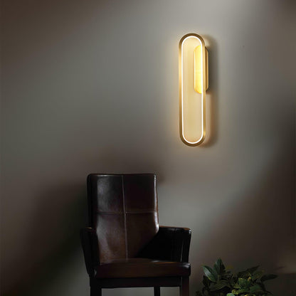 Long Ova Wall Lamp | Brass & Silicone | White