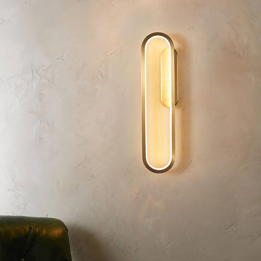Long Ova Wall Lamp | Brass & Silicone | White