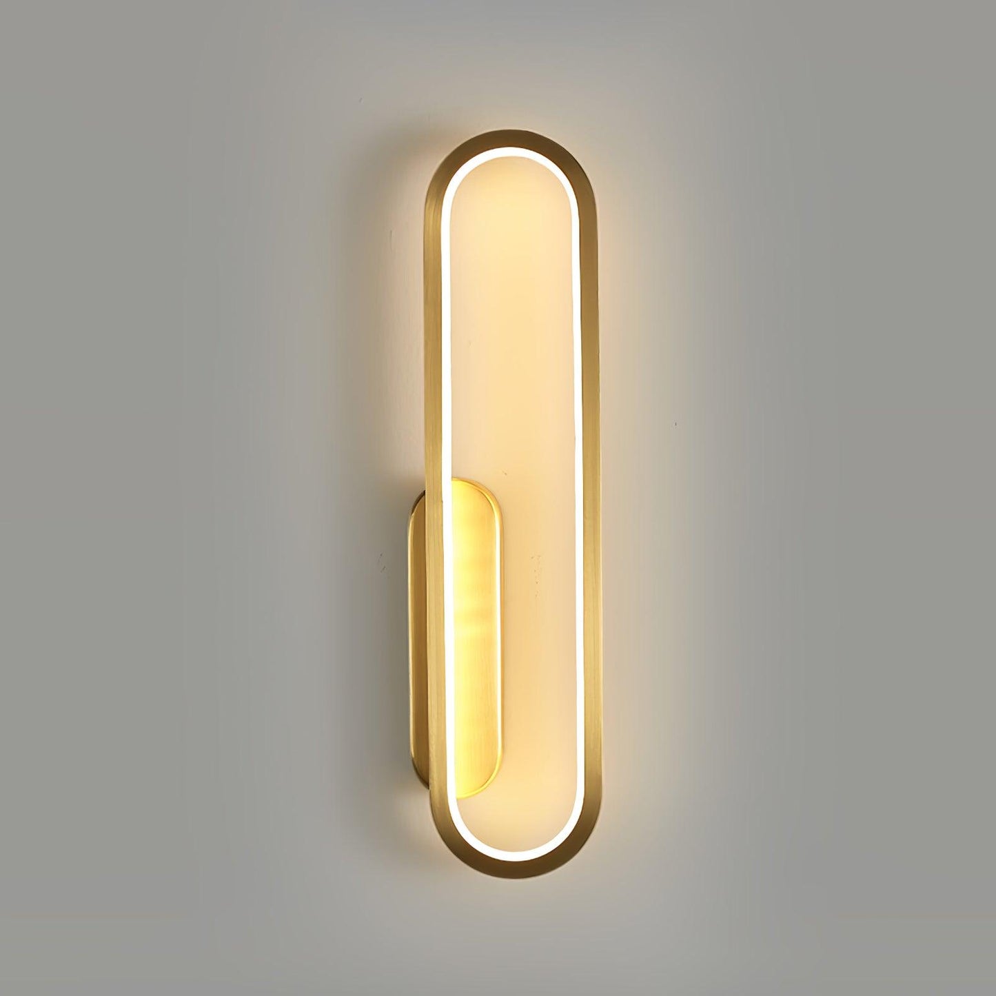 Long Ova Wall Lamp | Brass & Silicone | White