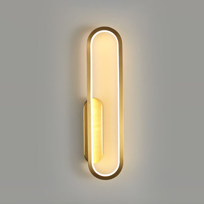 Long Ova Wall Lamp | Brass & Silicone | White