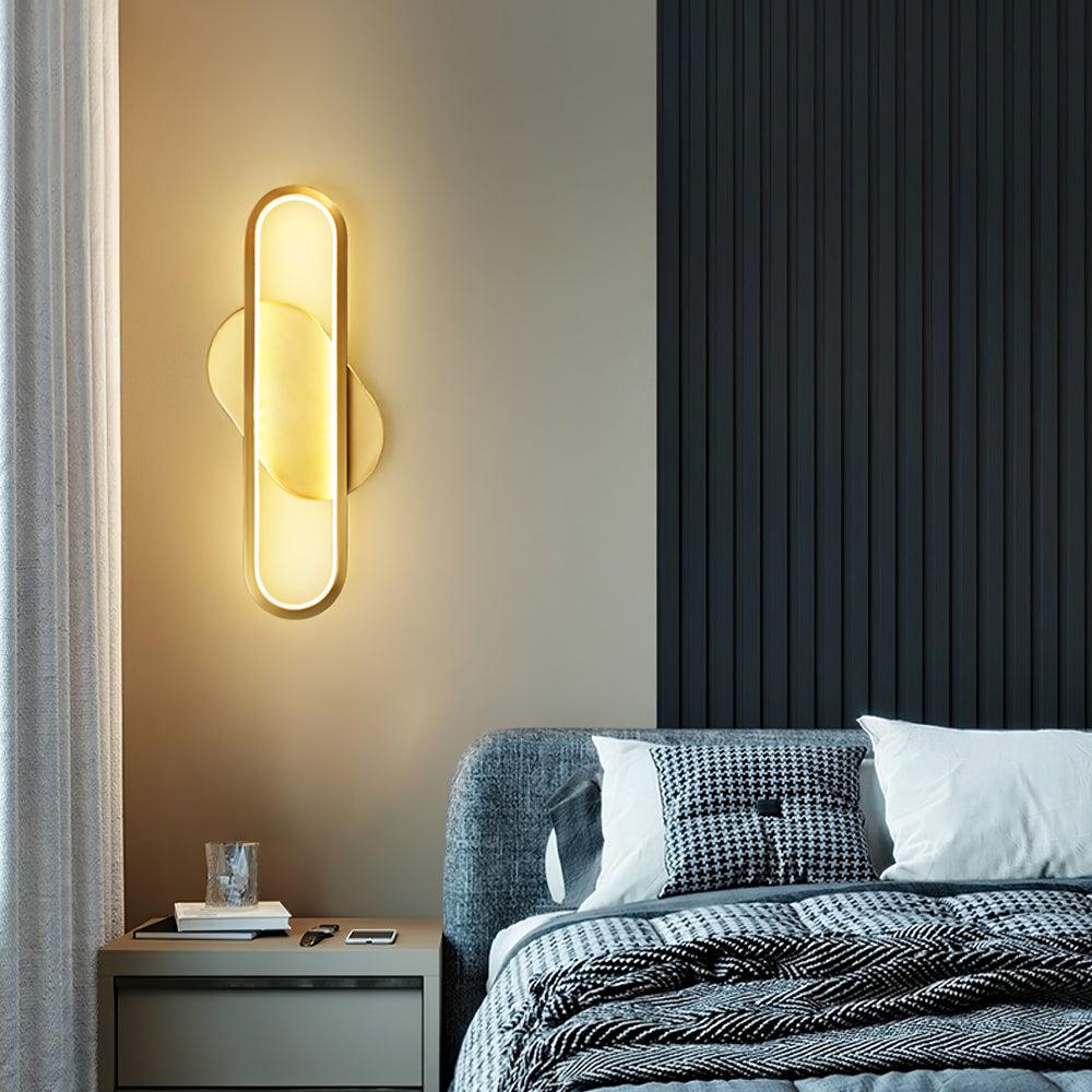 Long Ova Wall Lamp | Brass & Silicone | White