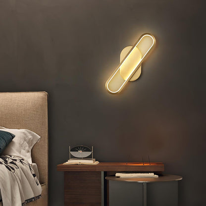 Long Ova Wall Lamp | Brass & Silicone | White