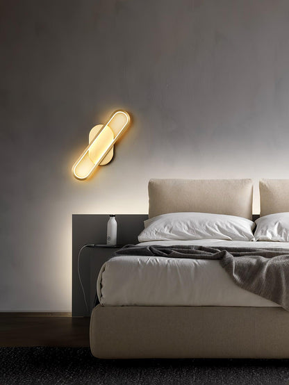 Long Ova Wall Lamp | Brass & Silicone | White