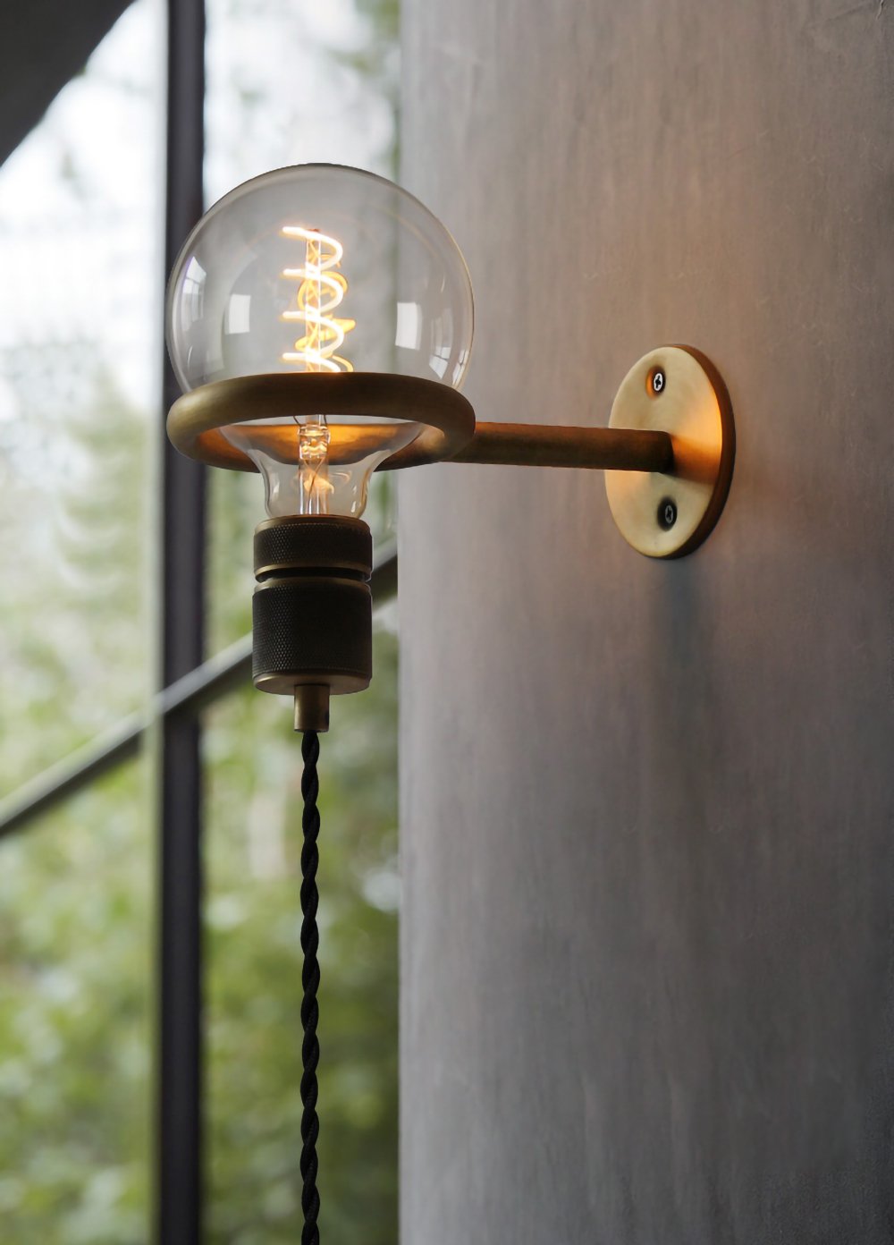 Loop Minimalist Wall Light | Metal & Glass | Copper