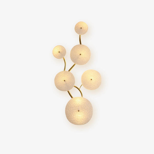 Lotus Petal Wall Lamp | Ceramic & Metal | Gold & White