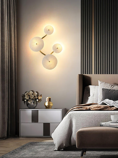 Lotus Petal Wall Lamp | Ceramic & Metal | Gold & White