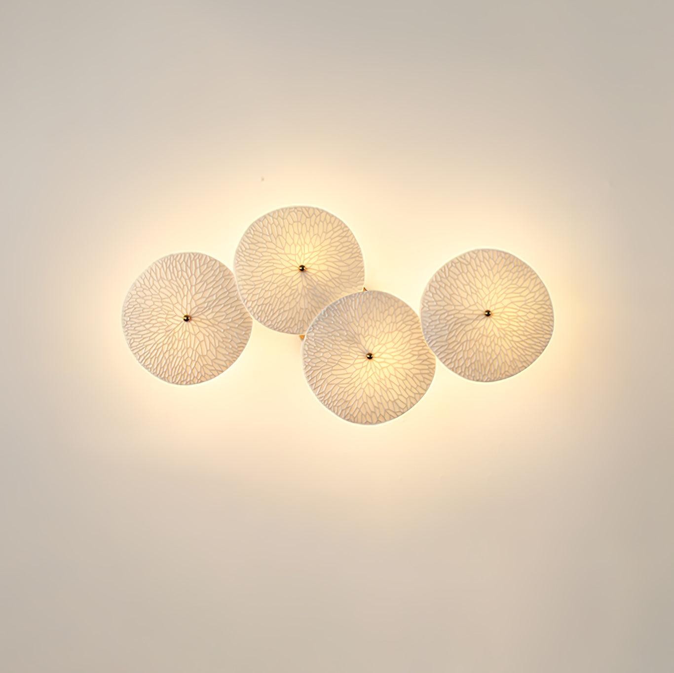Lotus Petal Wall Lamp | Ceramic & Metal | Gold & White