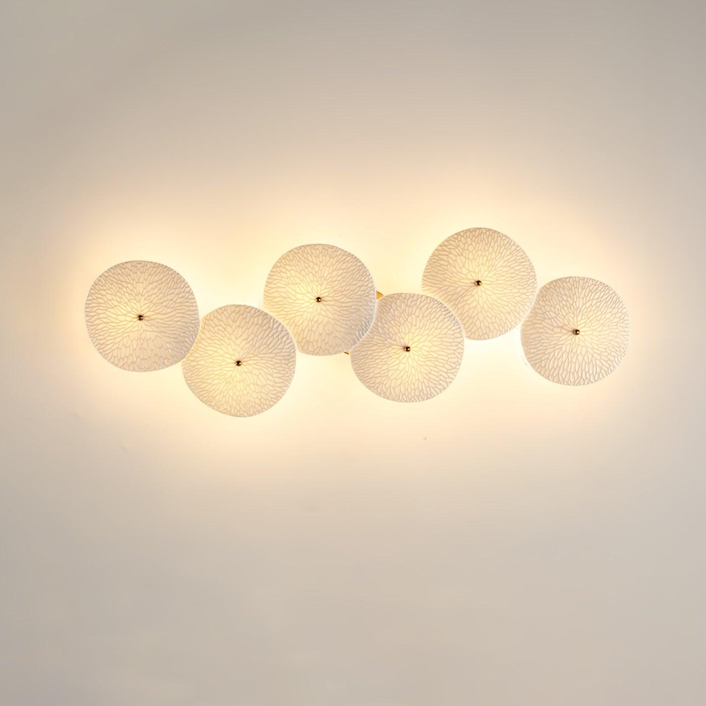Lotus Petal Wall Lamp | Ceramic & Metal | Gold & White