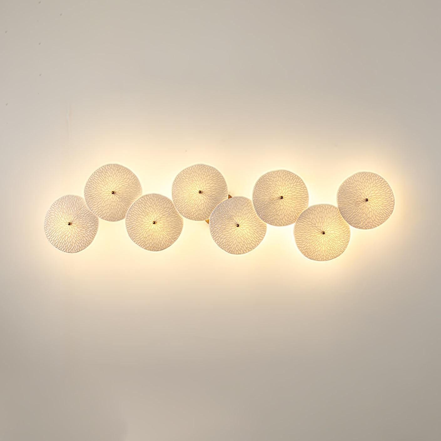Lotus Petal Wall Lamp | Ceramic & Metal | Gold & White