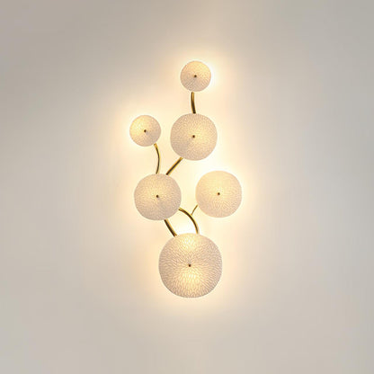 Lotus Petal Wall Lamp | Ceramic & Metal | Gold & White