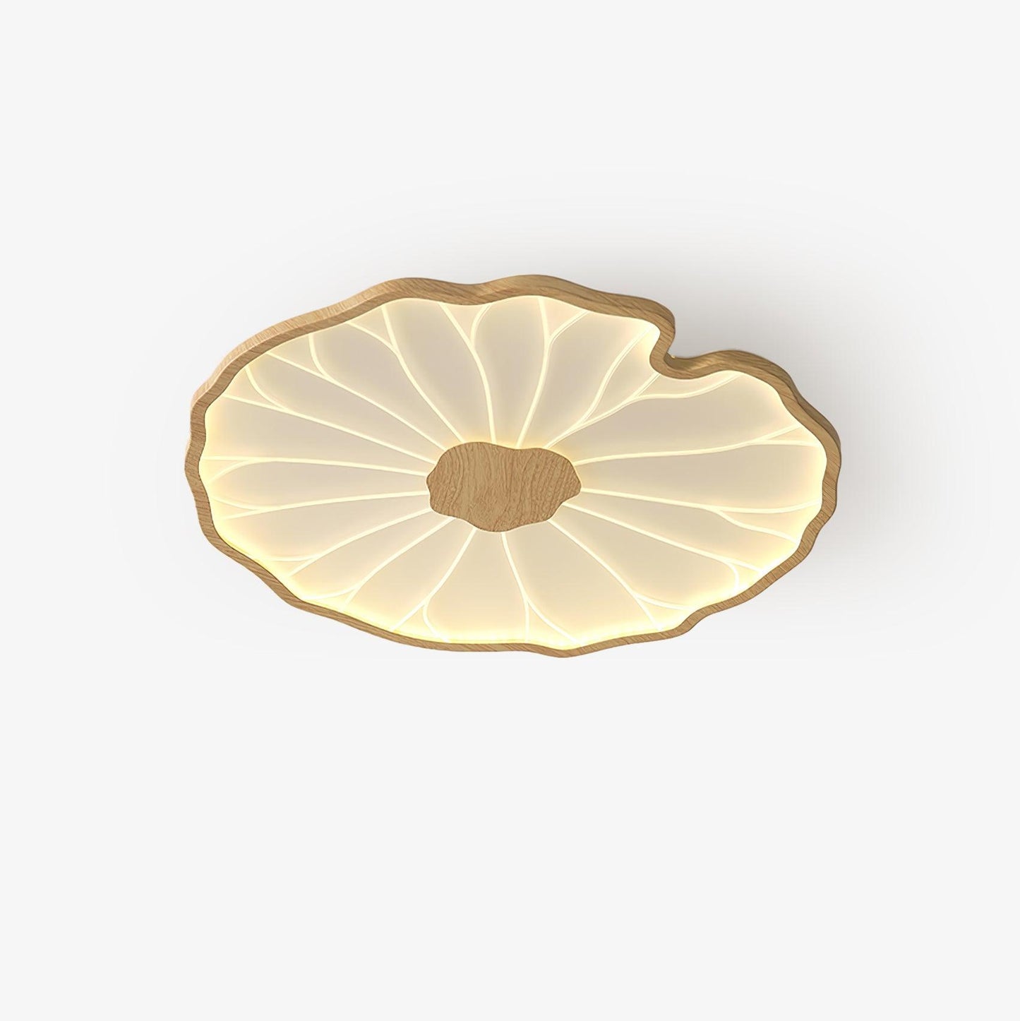 Lotus Leaf Ceiling Lamp | Acrylic | Walnut and Natural Wood