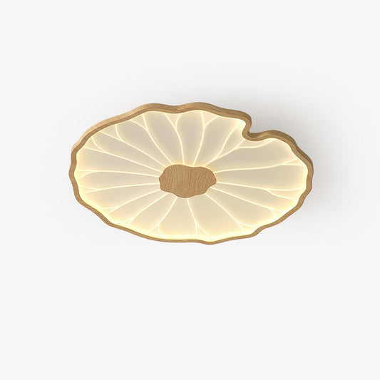 Lotus Leaf Ceiling Lamp | Acrylic | Walnut and Natural Wood