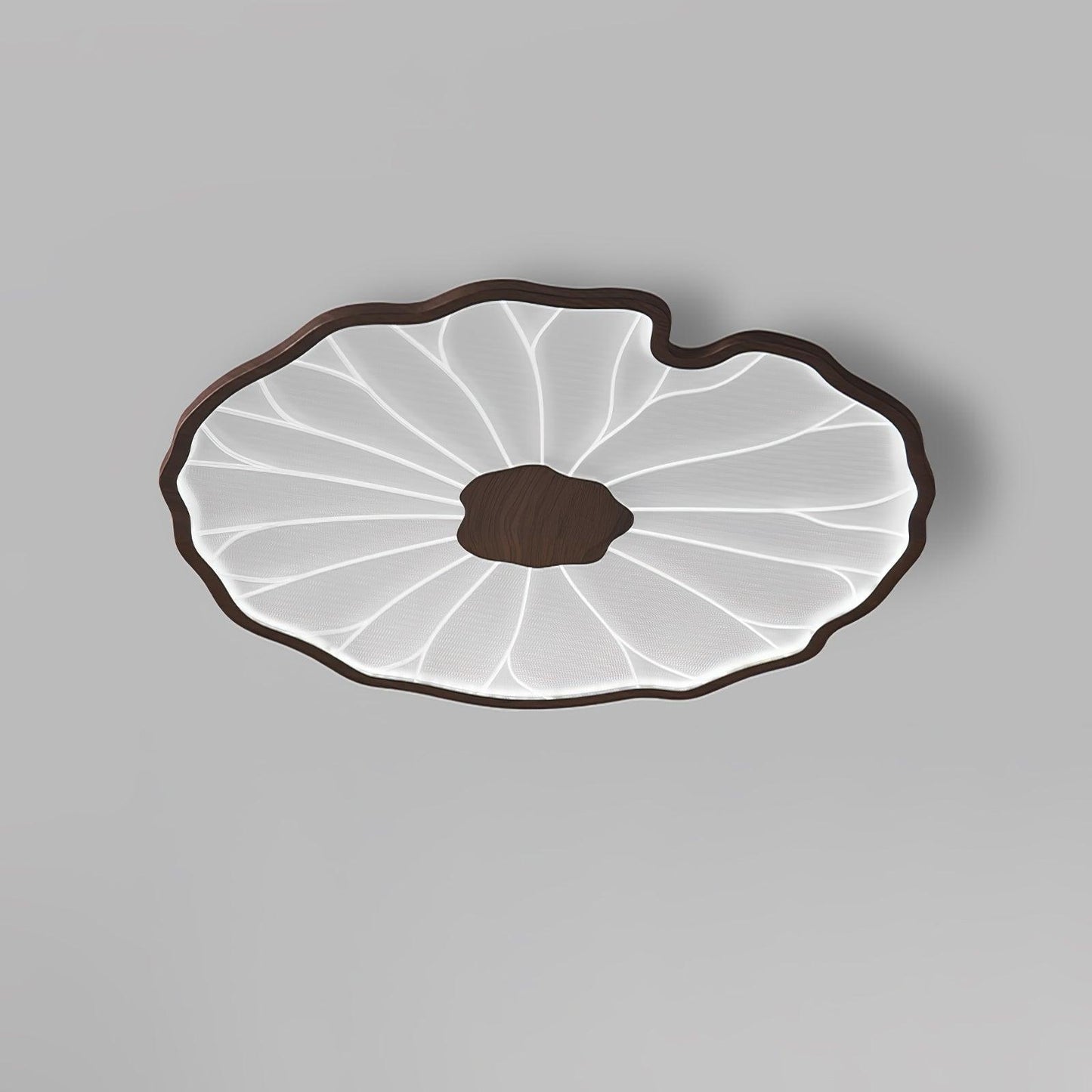 Lotus Leaf Ceiling Lamp | Acrylic | Walnut and Natural Wood