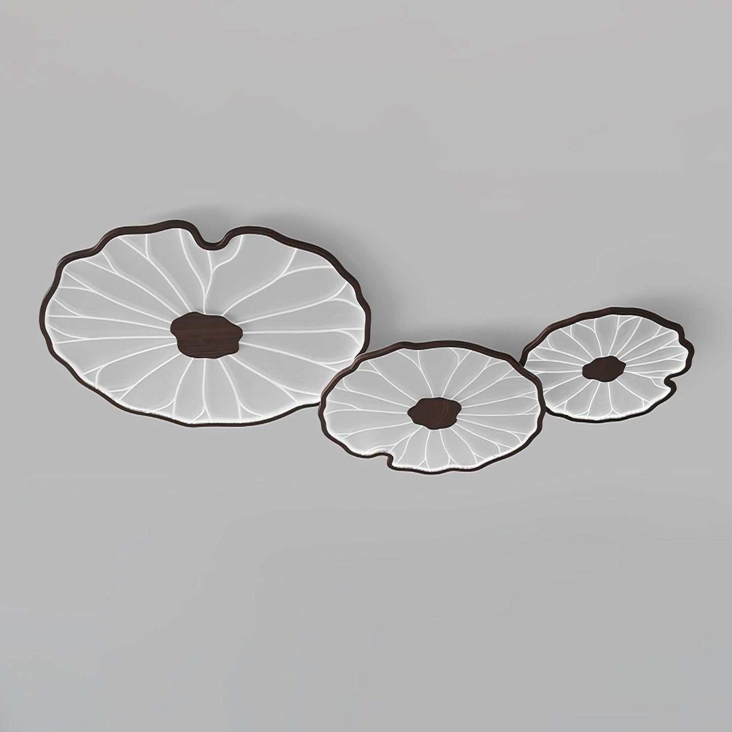 Lotus Leaf Ceiling Lamp | Acrylic | Walnut and Natural Wood