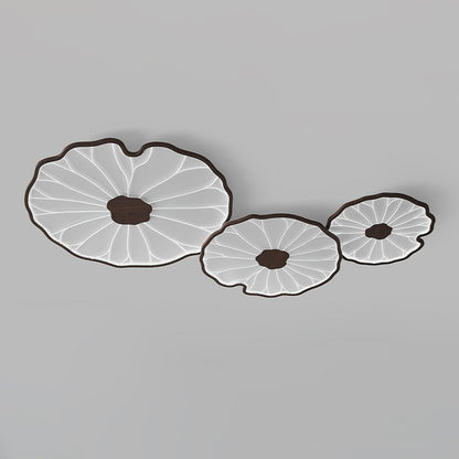 Lotus Leaf Ceiling Lamp | Acrylic | Walnut and Natural Wood