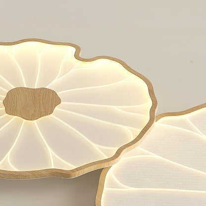 Lotus Leaf Ceiling Lamp | Acrylic | Walnut and Natural Wood