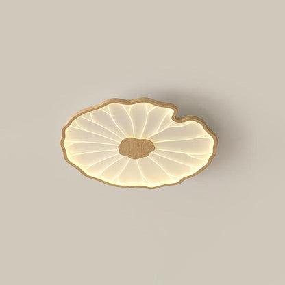 Lotus Leaf Ceiling Lamp | Acrylic | Walnut and Natural Wood