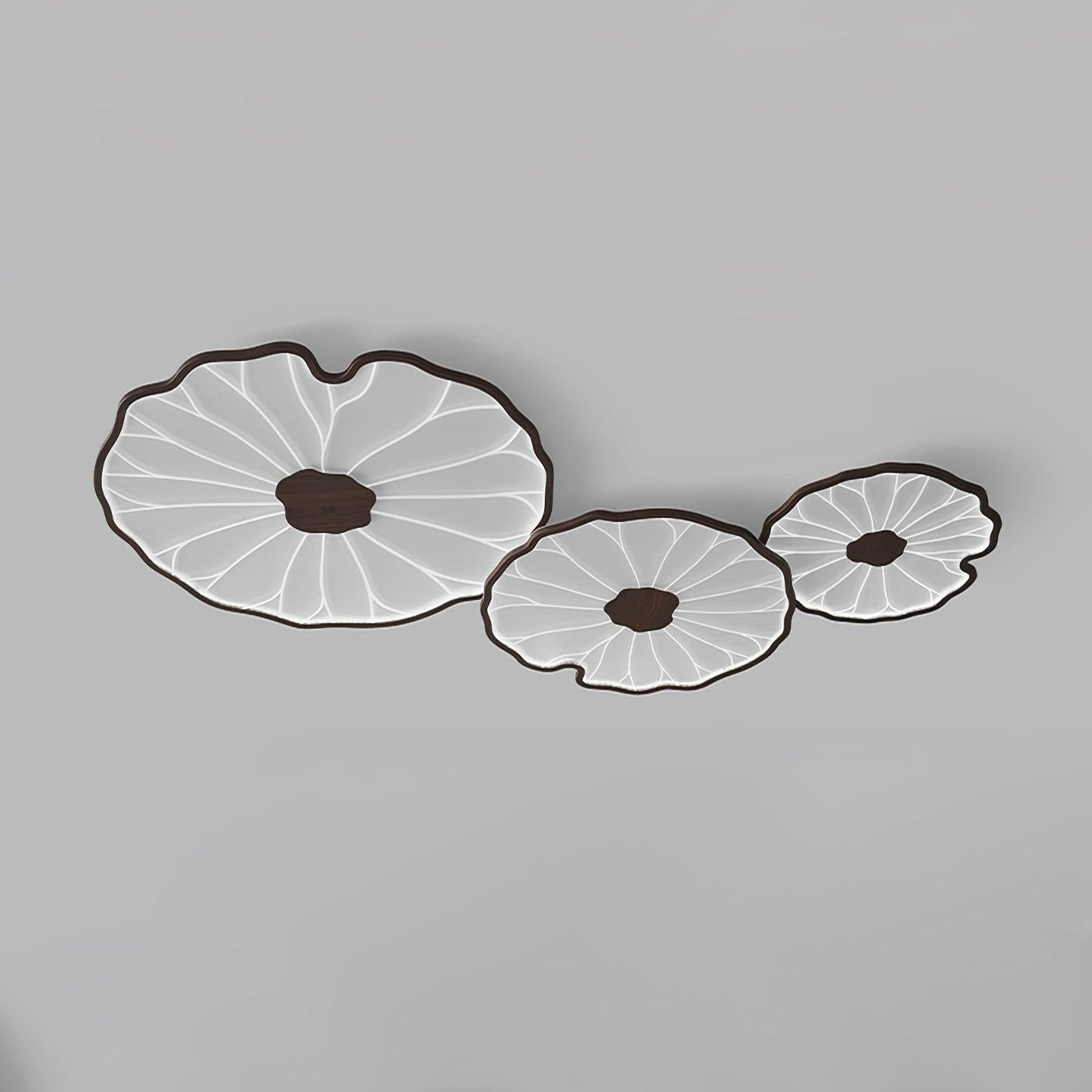 Lotus Leaf Ceiling Lamp | Acrylic | Walnut and Natural Wood