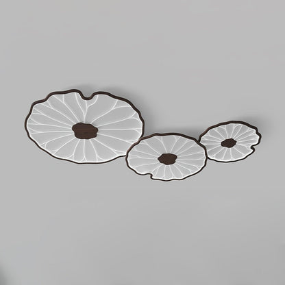 Lotus Leaf Ceiling Lamp | Acrylic | Walnut and Natural Wood