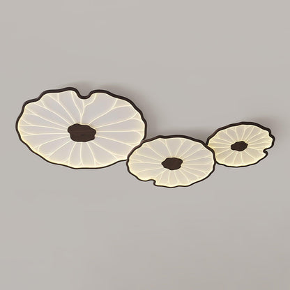 Lotus Leaf Ceiling Lamp | Acrylic | Walnut and Natural Wood