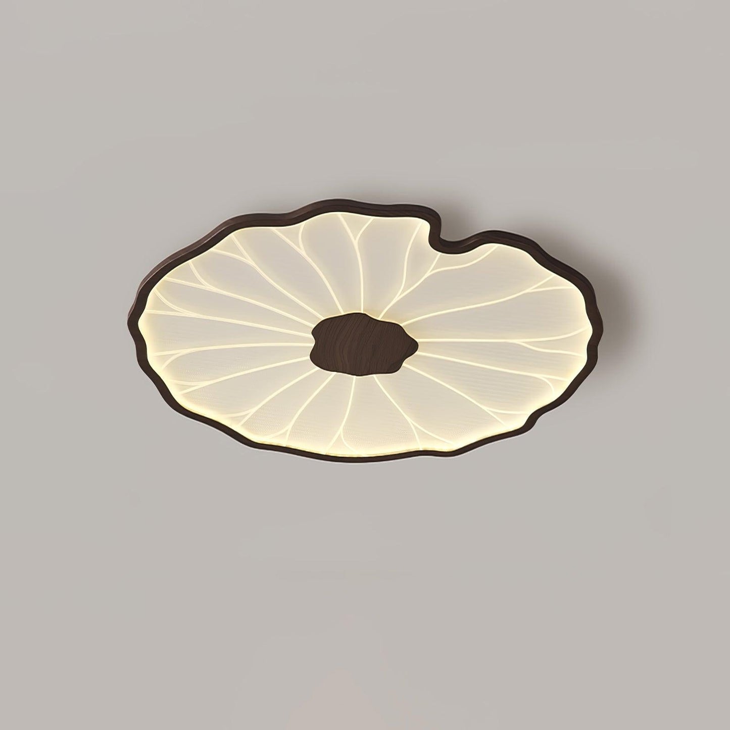Lotus Leaf Ceiling Lamp | Acrylic | Walnut and Natural Wood