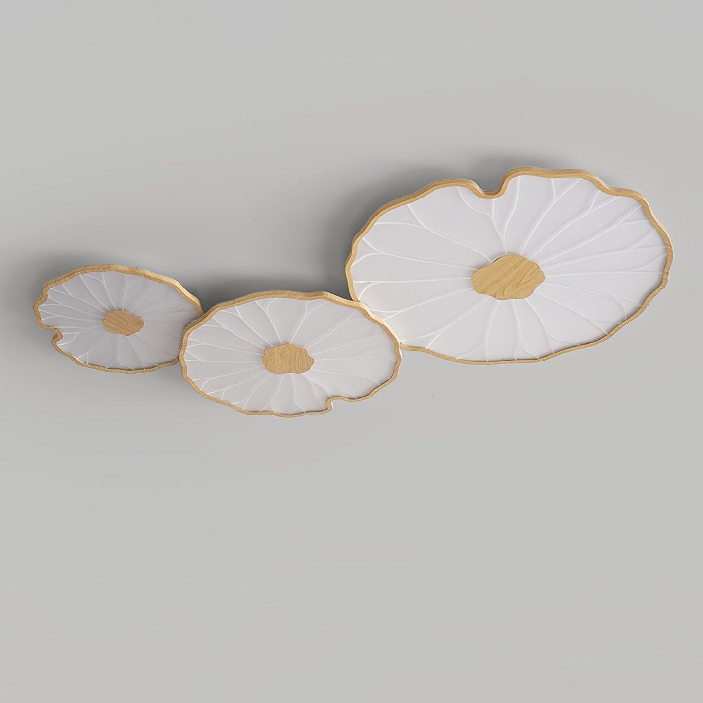 Lotus Leaf Ceiling Lamp | Acrylic | Walnut and Natural Wood