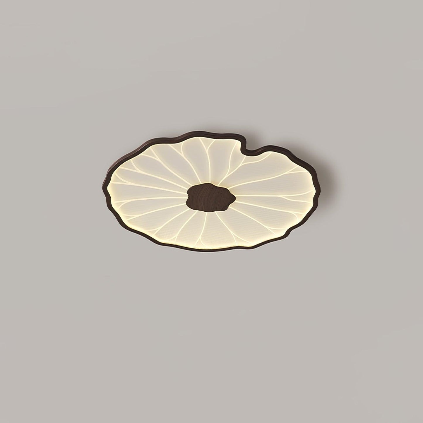 Lotus Leaf Ceiling Lamp | Acrylic | Walnut and Natural Wood