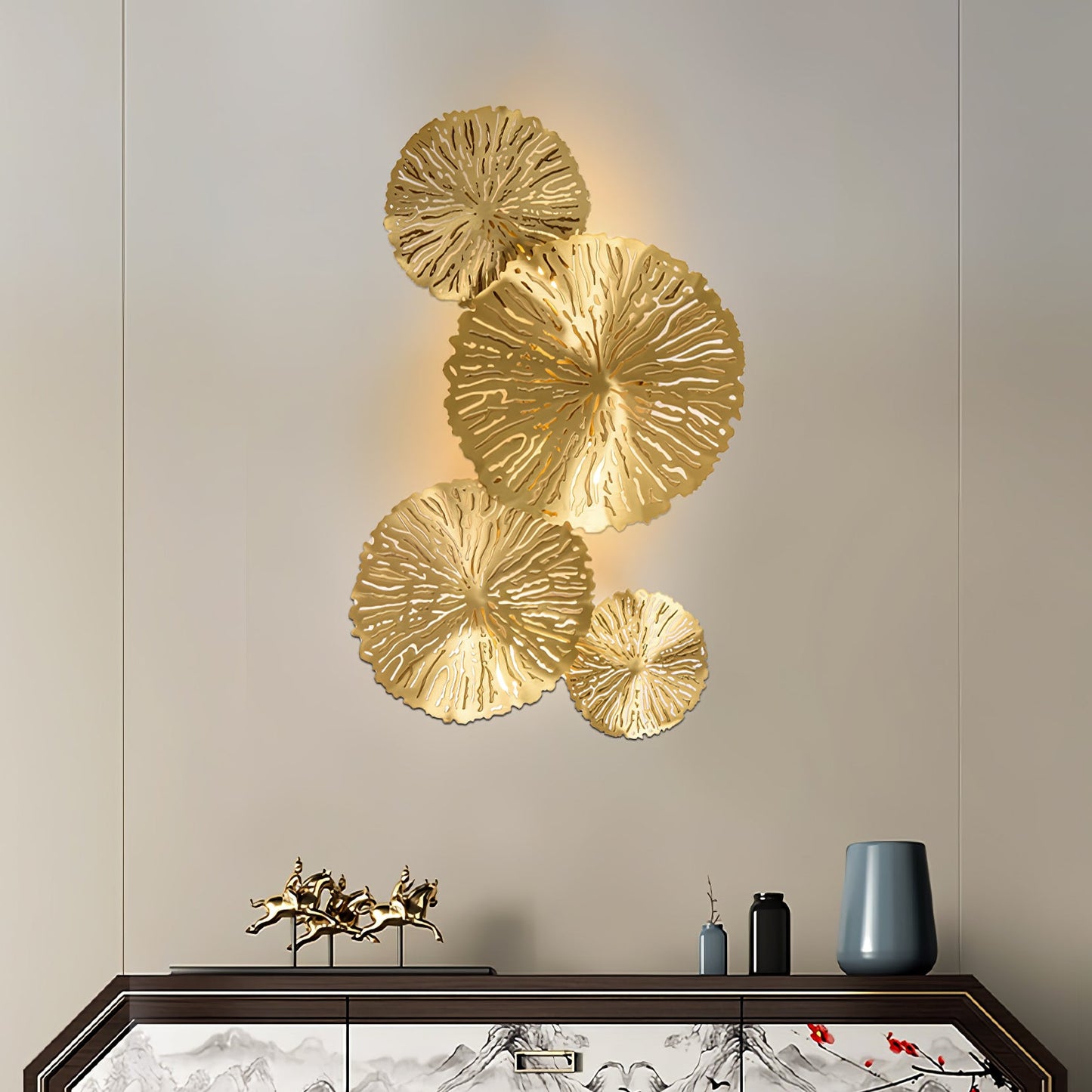 Lotus Leaf Wall Sconce | Brass | Gilded
