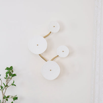 Lotus Petal Wall Lamp | Ceramic & Metal | Gold & White