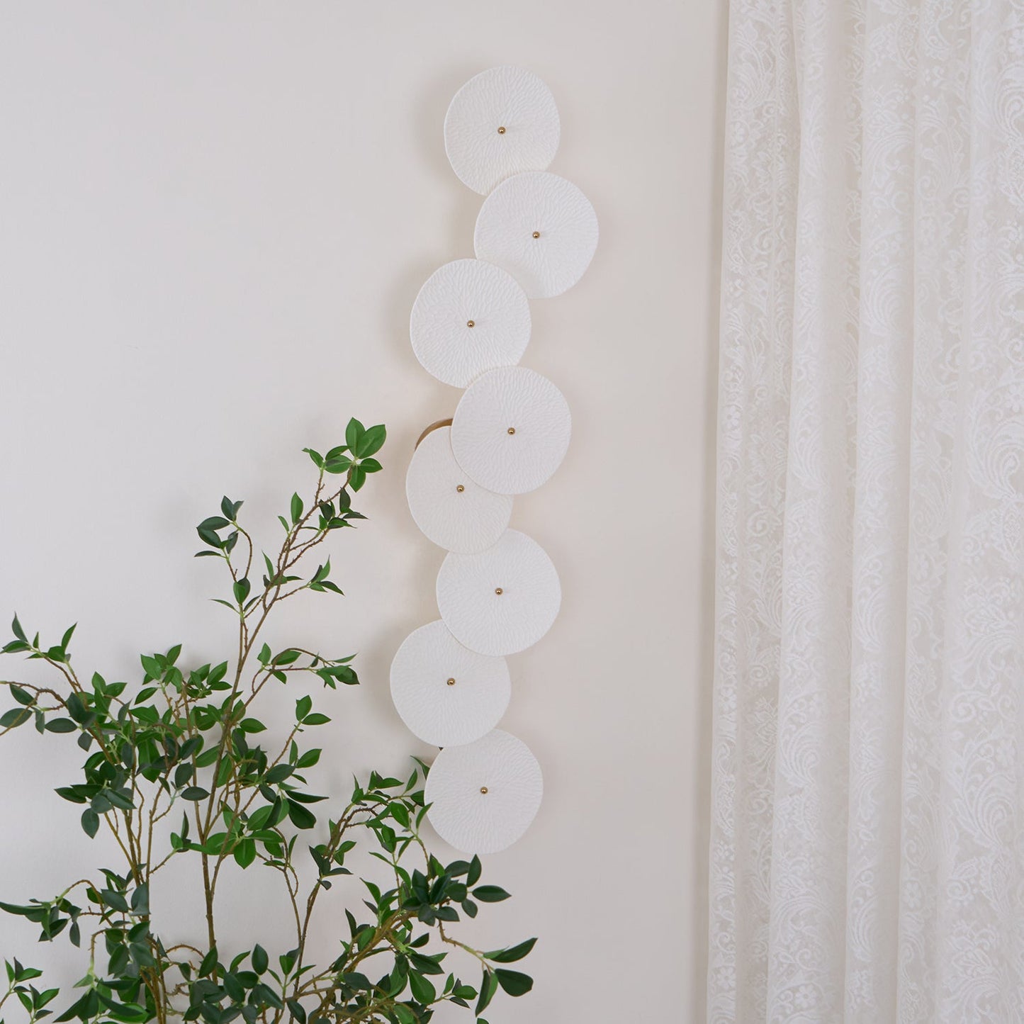 Lotus Petal Wall Lamp | Ceramic & Metal | Gold & White