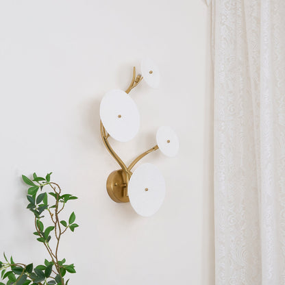 Lotus Petal Wall Lamp | Ceramic & Metal | Gold & White