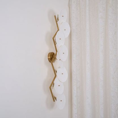 Lotus Petal Wall Lamp | Ceramic & Metal | Gold & White