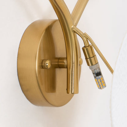 Lotus Petal Wall Lamp | Ceramic & Metal | Gold & White