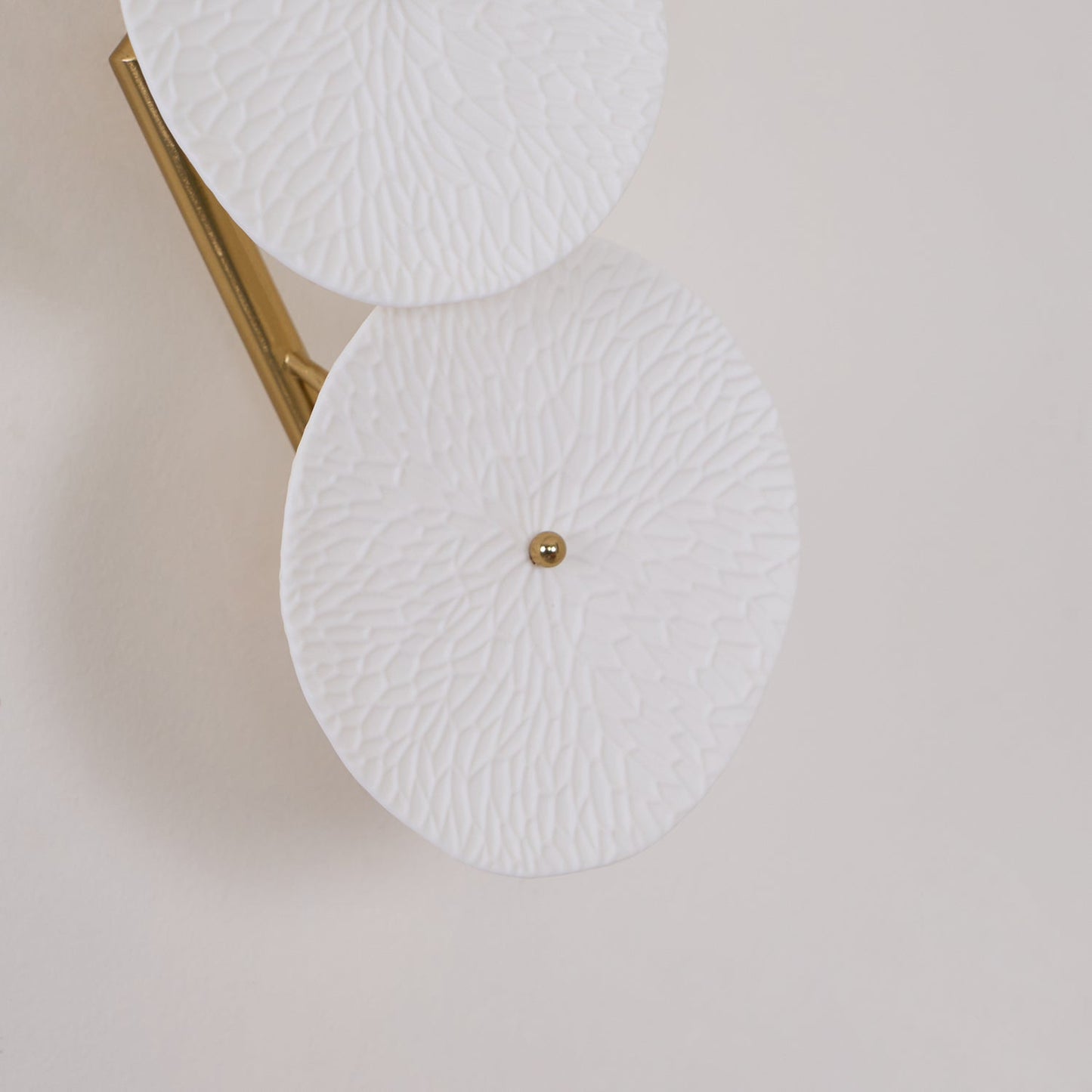 Lotus Petal Wall Lamp | Ceramic & Metal | Gold & White