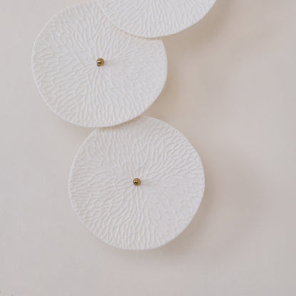 Lotus Petal Wall Lamp | Ceramic & Metal | Gold & White
