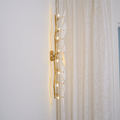 Lotus Petal Wall Lamp | Ceramic & Metal | Gold & White