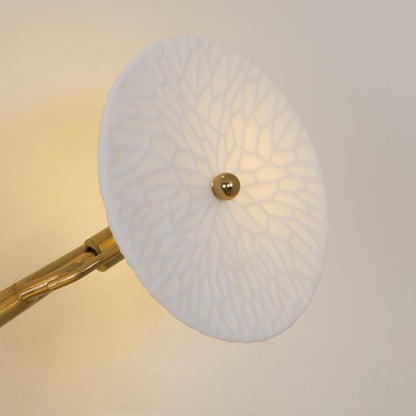 Lotus Petal Wall Lamp | Ceramic & Metal | Gold & White