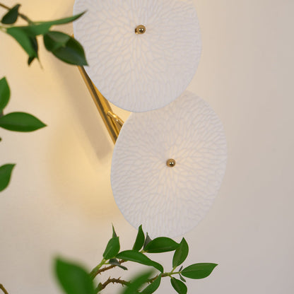 Lotus Petal Wall Lamp | Ceramic & Metal | Gold & White