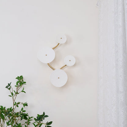 Lotus Petal Wall Lamp | Ceramic & Metal | Gold & White