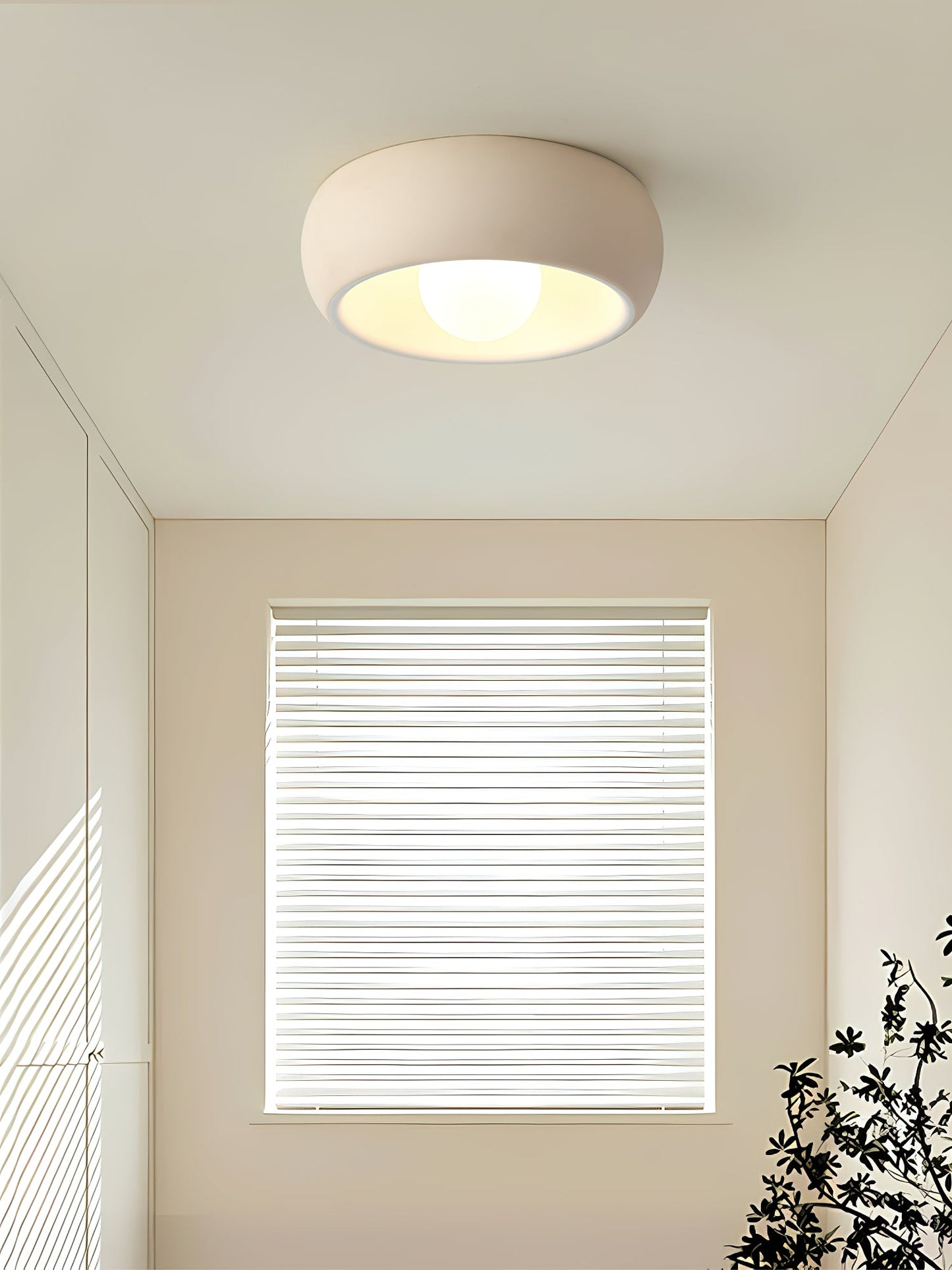 Louis Round Ceiling Light | Metal & Glass | Red, Grey, Beige