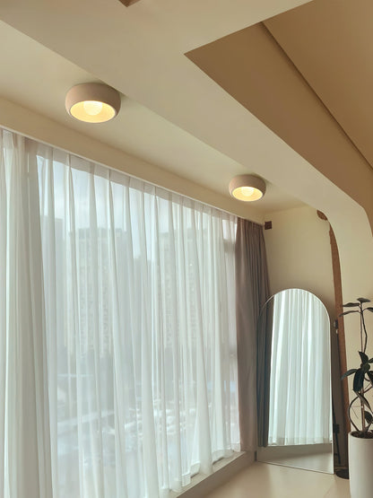 Louis Round Ceiling Light | Metal & Glass | Red, Grey, Beige