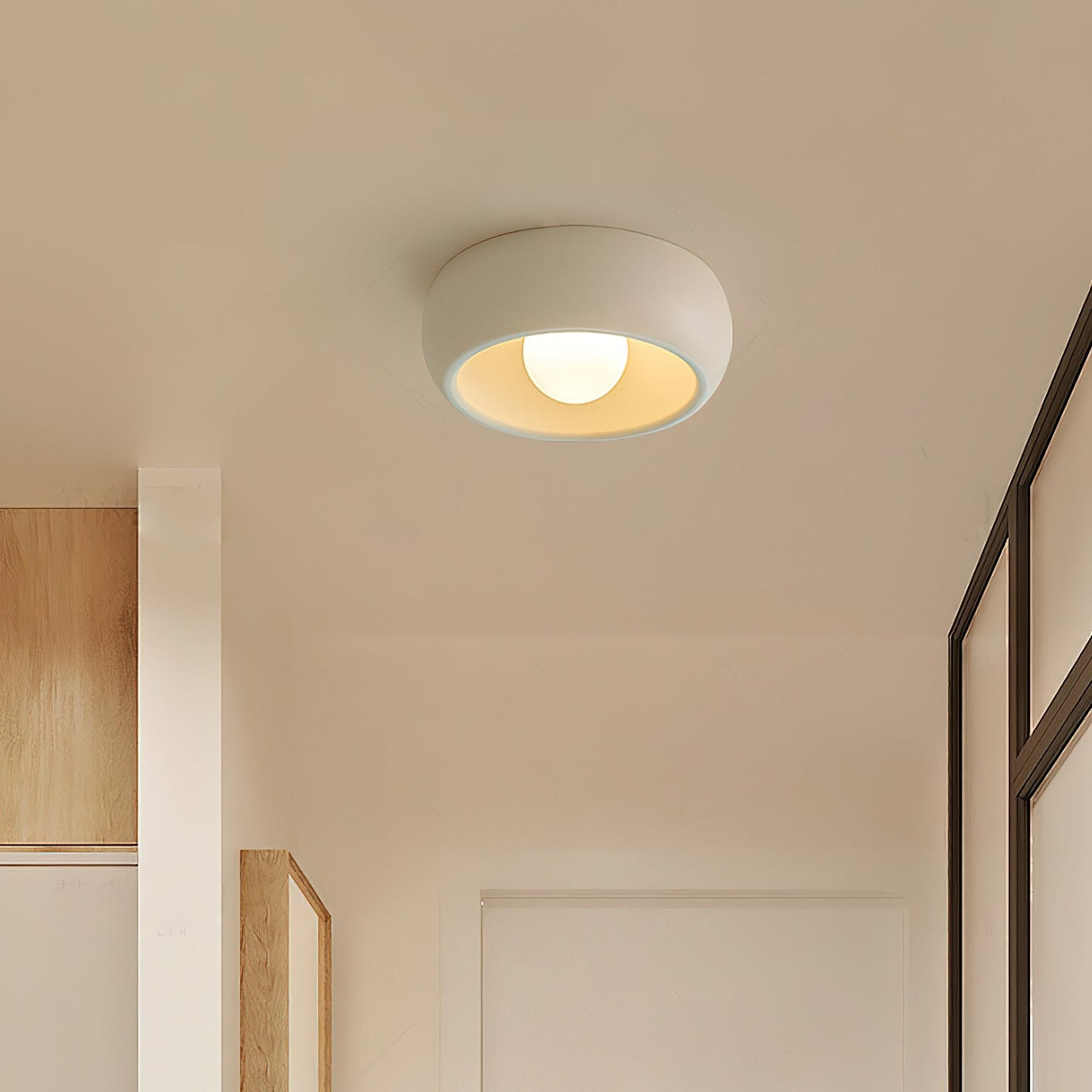 Louis Round Ceiling Light | Metal & Glass | Red, Grey, Beige