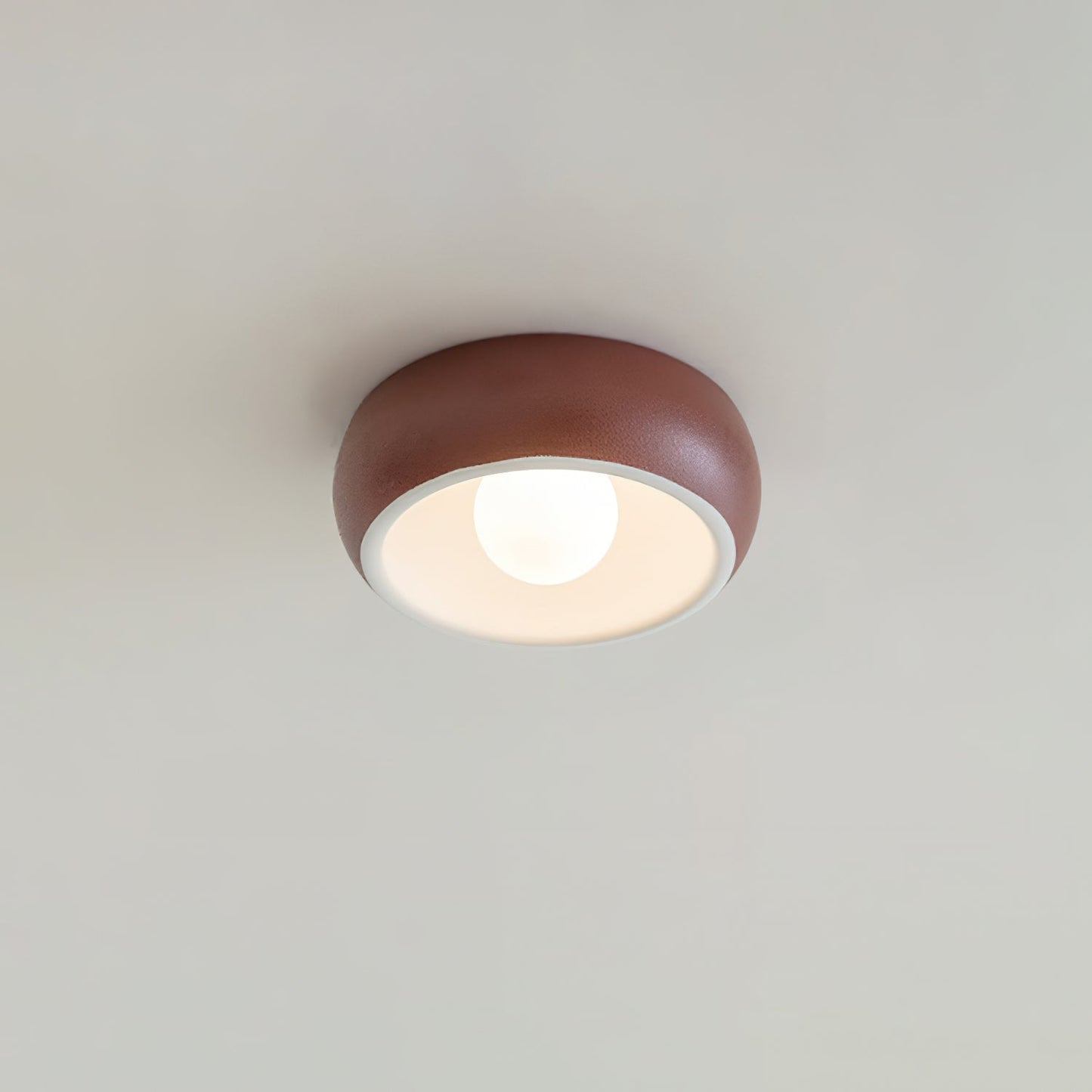 Louis Round Ceiling Light | Metal & Glass | Red, Grey, Beige