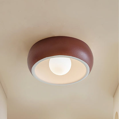 Louis Round Ceiling Light | Metal & Glass | Red, Grey, Beige