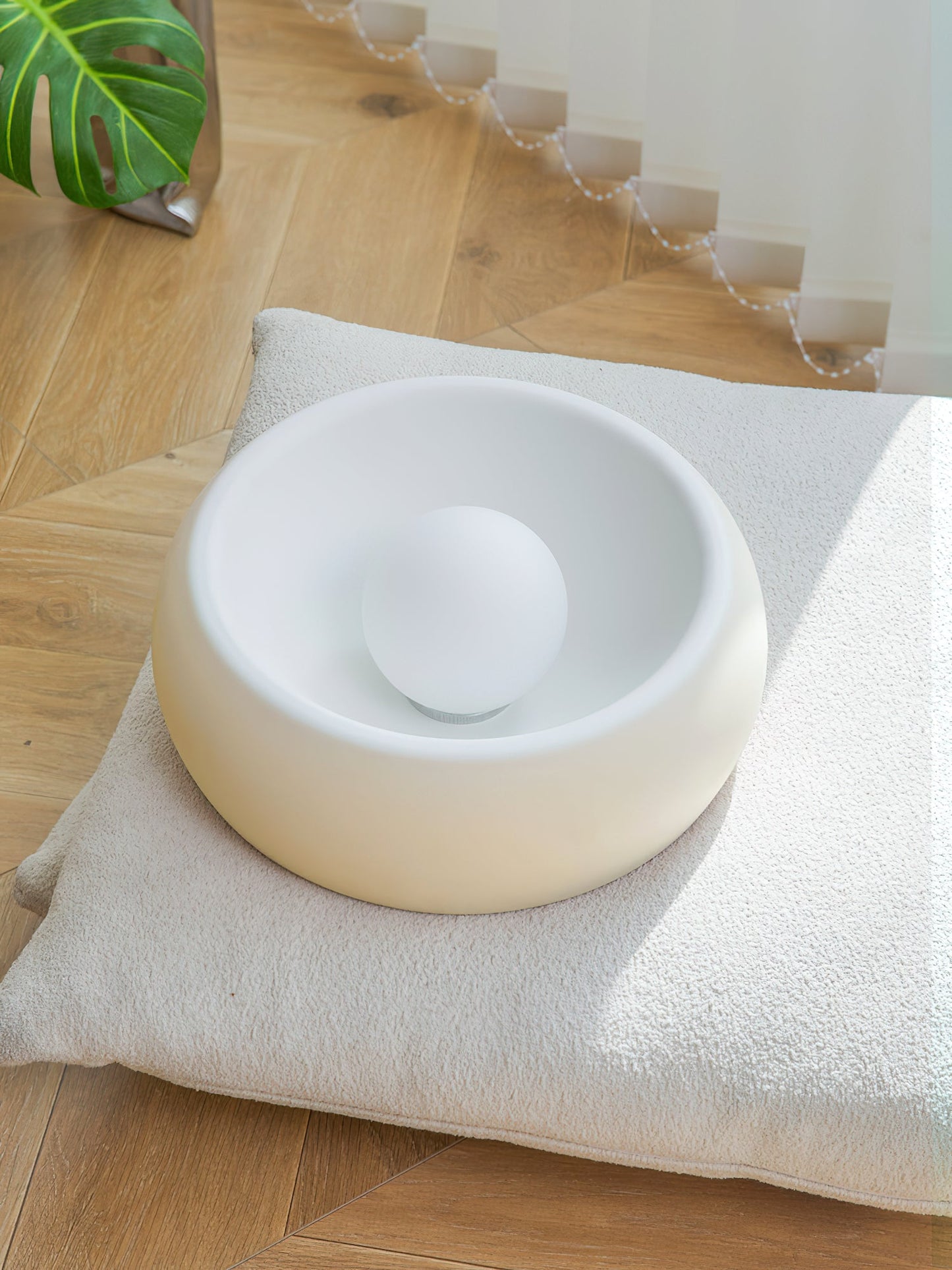 Louis Round Ceiling Light | Metal & Glass | Red, Grey, Beige